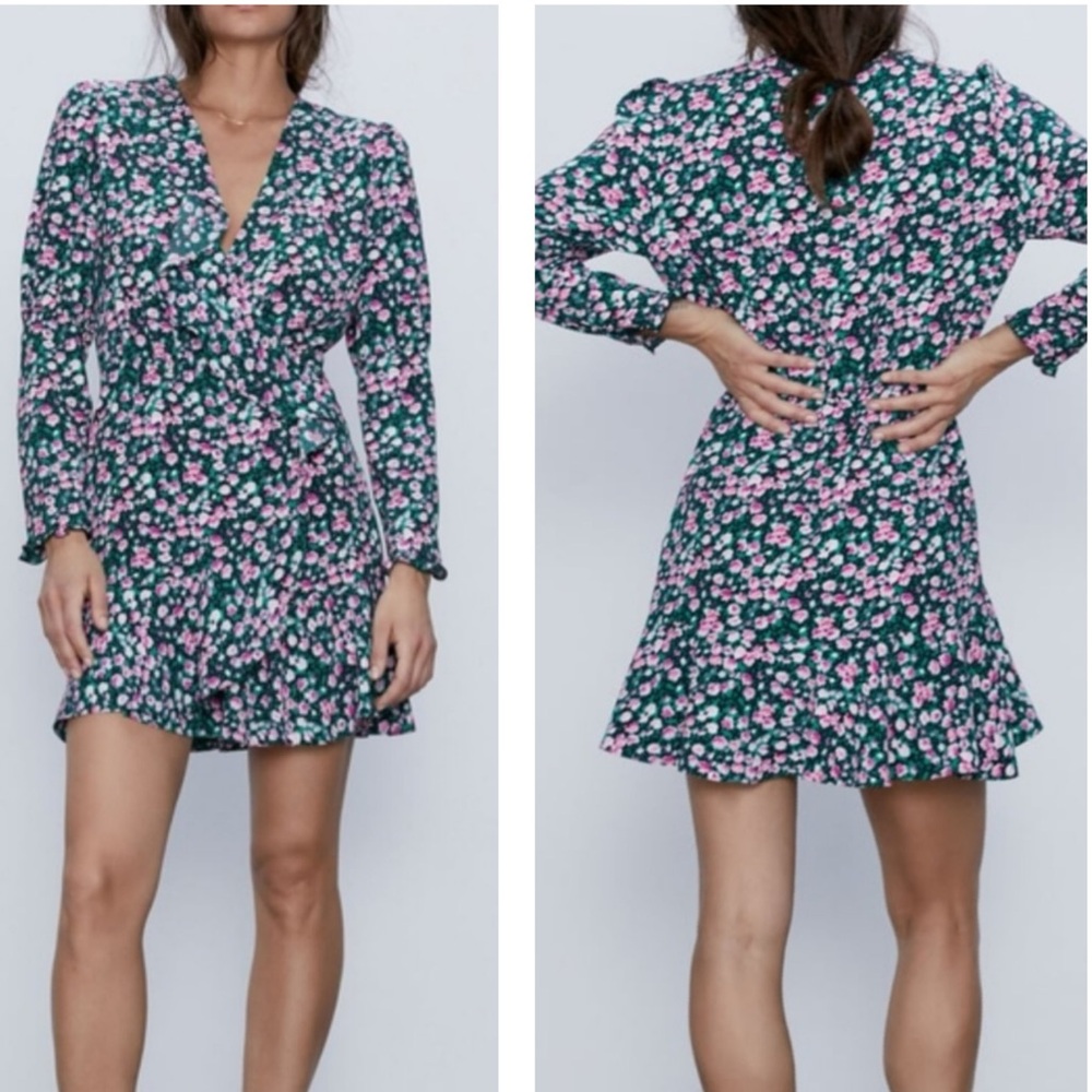 Zara NWOT Floral Women’s Wrap Dress Size Small